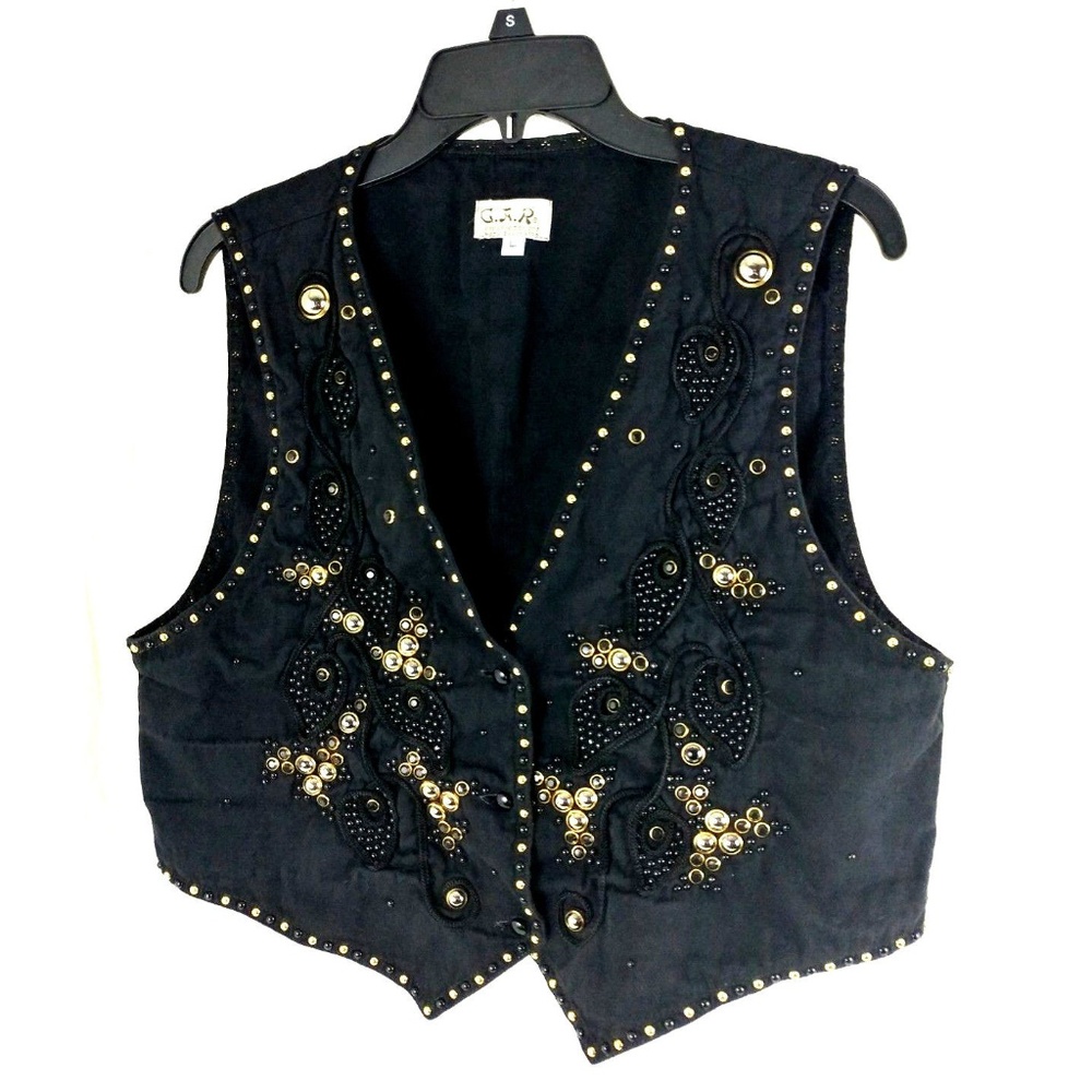 G. A. R. Womens Decorated Shiny Vest Size Large